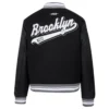 BlackBrooklyn Nets Script Tail Wool Varsity Jacket 3