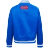 Blue Detroit Pistons Script Tail Varsity Jacket 3