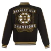 Boston Bruins Commemorative Reversible Championship Black Varsity Jacket 1