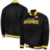 Boston Bruins Full-Snap Satin Varsity Black Jacket 2