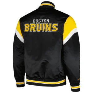 Boston Bruins Logo Cooperstown Satin Varsity Jacket 1
