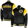 Boston Bruins Logo Cooperstown Satin Varsity Jacket 2