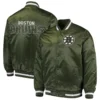 Boston Bruins Starter Full-Snap Satin Varsity Green Jacket 2