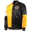 Boston Bruins The Leader Black Varsity Satin Jacket
