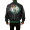Boston Celtics Black Leather Varsity Jacket 1