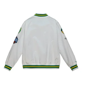 Boston Celtics City Collection White Varsity Jacket 1
