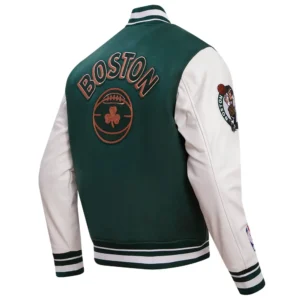 Boston Celtics City Edition Wool Varsity Jacket Green 1