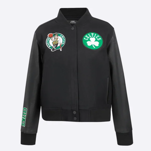 Boston Celtics Classic Black Wool Varsity Jacket 1