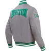 Boston Celtics Crest Grey Varsity Jacket 1