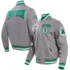 Boston Celtics Crest Grey Varsity Jacket 2