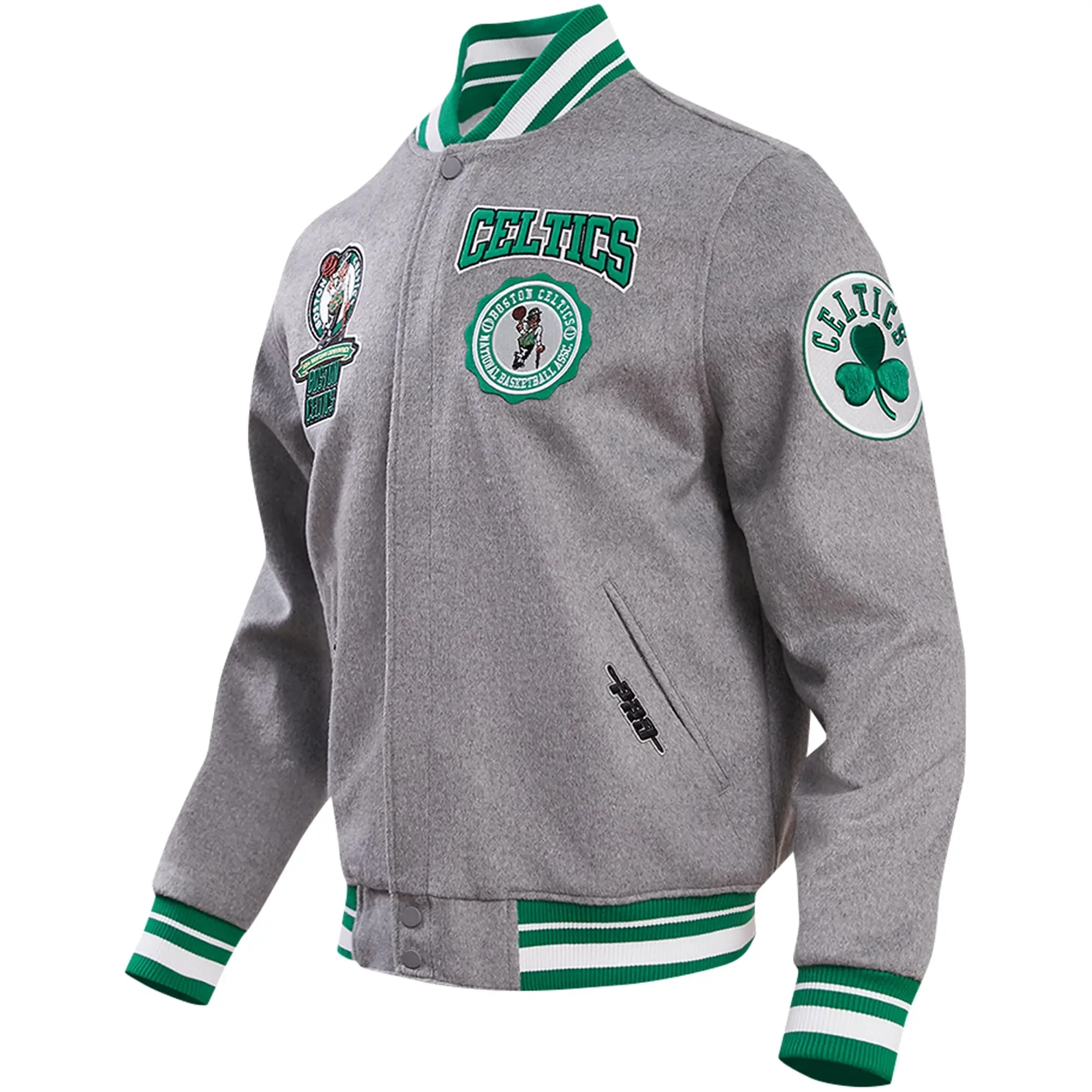 Boston Celtics Crest Grey Varsity Jacket