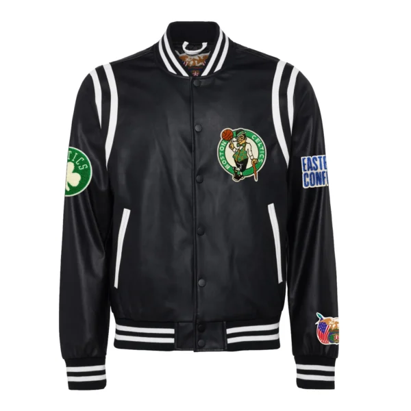 Boston Celtics Full Leather Black Varsity Jacket