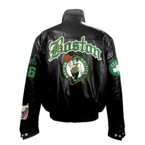 Boston Celtics Jeff Hamilton Black Puffer Old English Jacket 1