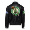 Boston Celtics Jeff Hamilton Full Black Leather Jacket 1