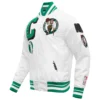 Boston Celtics Mashup White Varsity Jacket 1