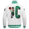 Boston Celtics Mashup White Varsity Jacket 3