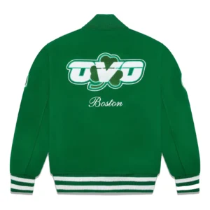 Boston Celtics OVO X Varsity Jacket Green 1