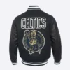 Boston Celtics Pro Prep Black Varsity Wool Jacket 3