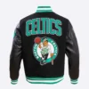 Boston Celtics Retro Classic Black Wool and Leather Varsity Jacket 3