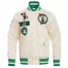 Boston Celtics Retro Classic Varsity Cream Jacket