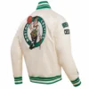 Boston Celtics Retro Classic Varsity Cream Jacket 2