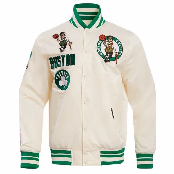 Boston Celtics Retro Classic Varsity Cream Jacket