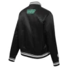 Boston Celtics Script Tail Black Satin Varsity Jacket 2