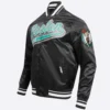 Boston Celtics Script Tail Black Satin Varsity Jacket