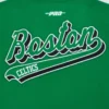 Boston Celtics Script Tail Green and White Wool Varsity Jacket 6