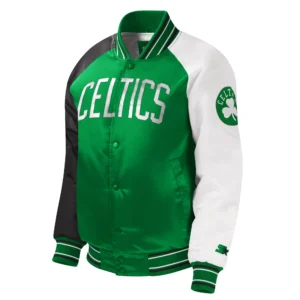 Boston Celtics Youth Raglan Green Varsity Jacket 2