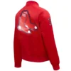 Boston Red Sox Classic Wordmark Women’s Rib Knitted Full-Snap Satin Varsity Red Jacket 3