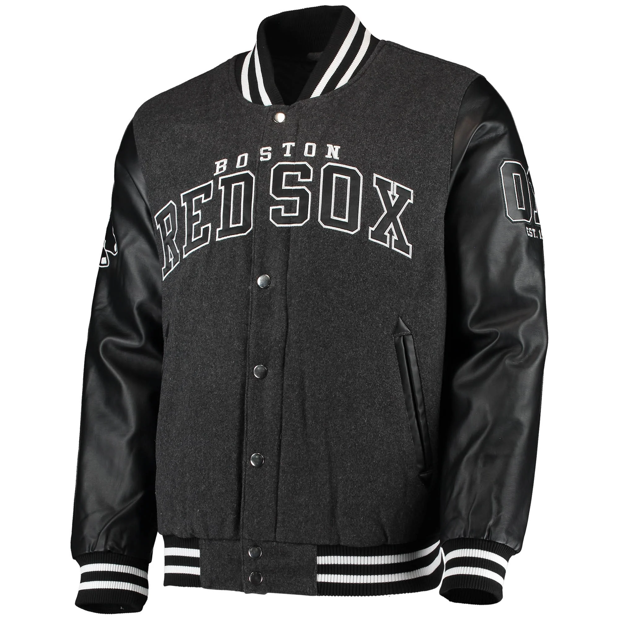 Boston Red Sox G-III Sports by Carl Banks Power Play Wool & Leather Varsity Jacket