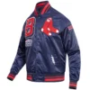 Boston Red Sox Mashup Full-Snap Satin Navy Varsity Jacket 2