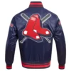Boston Red Sox Mashup Full-Snap Satin Varsity Navy Jacket 1