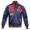 Boston Red Sox Mashup Full-Snap Satin Varsity Navy Jacket
