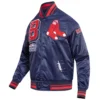 Boston Red Sox Mashup Full-Snap Satin Varsity Navy Jacket 2