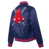 Boston Red Sox Mashup Women’s Full-Snap Satin Varsity Jacket – Navy 3