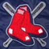 Boston Red Sox Mashup Women’s Full-Snap Satin Varsity Jacket – Navy 4