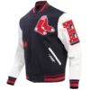 Boston Red Sox Old English Classic Wool & Leather Varsity Jacket 2