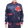 Boston Red Sox Old English Satin Varsity Navy Jacket