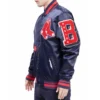 Boston Red Sox Old English Satin Varsity Navy Jacket 2