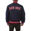 Boston Red Sox One Color Letterman Handcrafted Logo Navy Wool Varsity Jacket 1