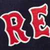 Boston Red Sox One Color Letterman Handcrafted Logo Navy Wool Varsity Jacket 2