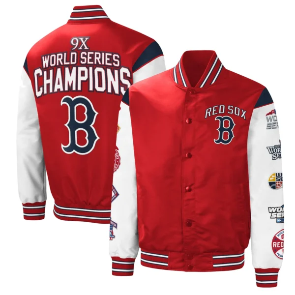 Boston Red Sox RedWhite 9x World Series Champions Complete Game – Full-Snap Jacket