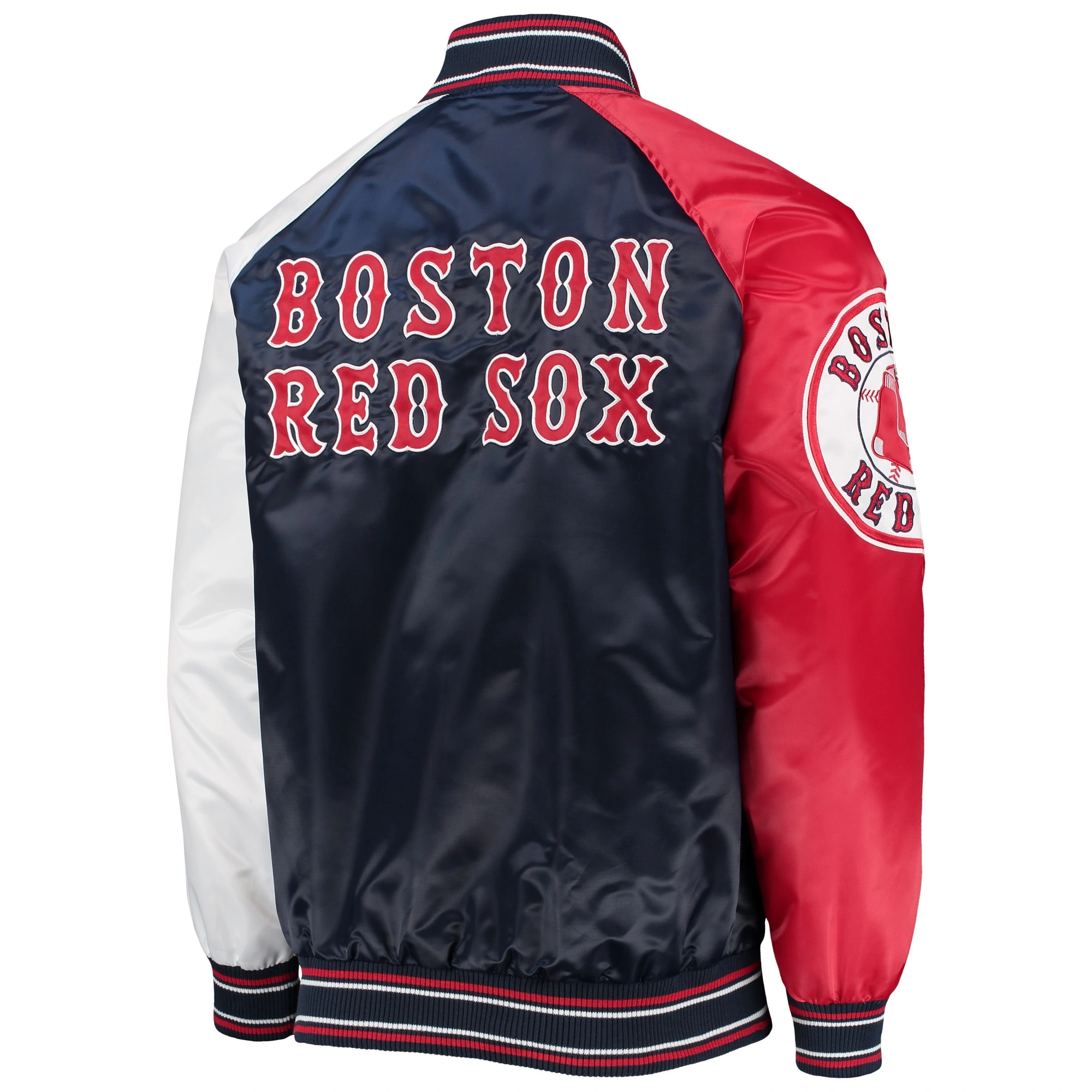 Boston Red Sox Reliever Full-Snap Satin Varsity Jacket 1