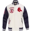 Boston Red Sox Retro Classic Wool & Leather Varsity Jacket Cream & Black