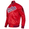 Boston Red Sox Script Tail Full-Snap Satin Varsity Jacket – Red 2