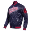 Boston Red Sox Script Tail Full-Snap Satin Varsity Navy Jacket 2