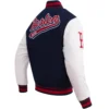 Boston Red Sox Script Tail Rib Knitted Wool & Leather Varsity Jacket 3