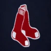 Boston Red Sox Script Tail Women’s Wool & Leather Varsity NavyWhite Jacket 5
